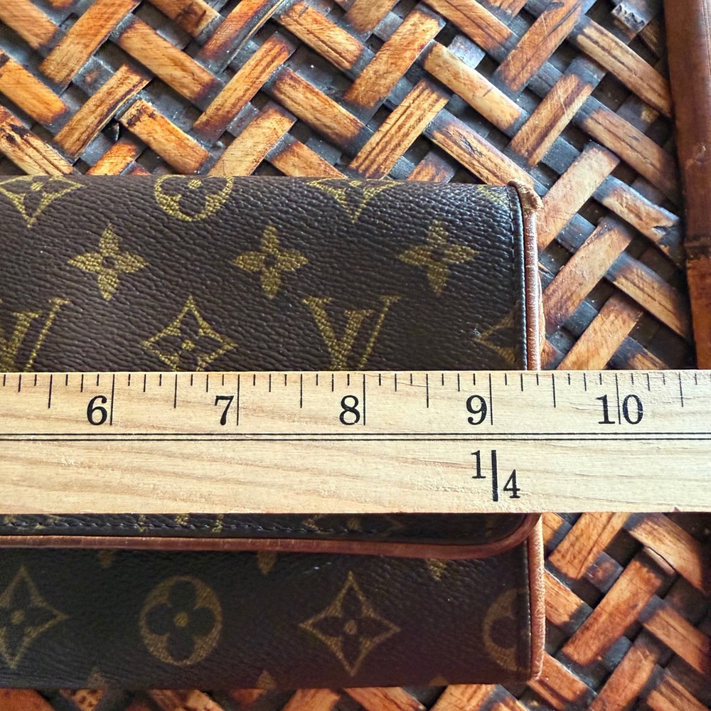 Louis Vuitton Monogram Pochette Twin Crossbody Bag Classic Vintage Brown OS COA - Picture 7 of 12